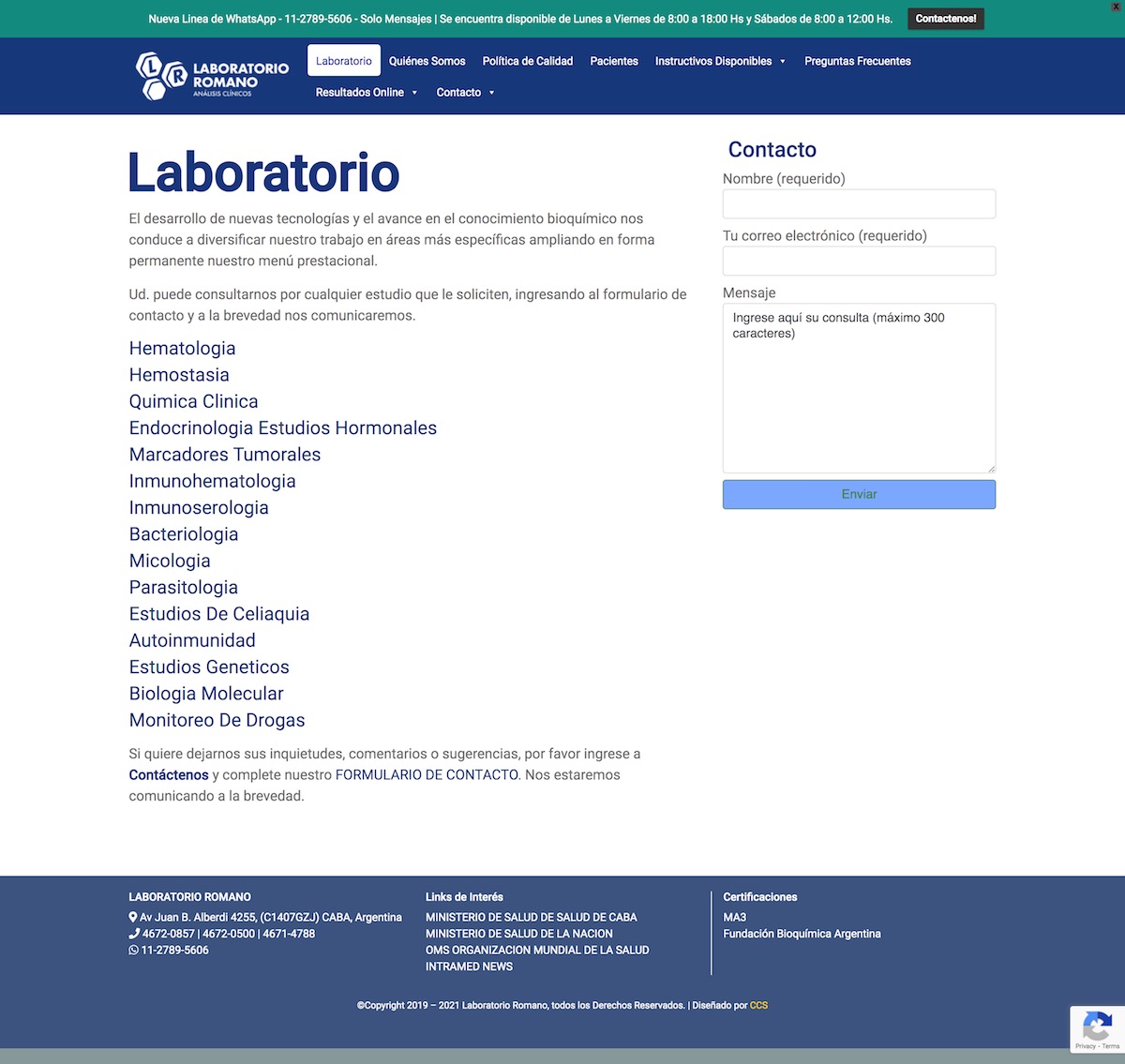 Diseño de Sitio Web | Dra. Carmen Romano
